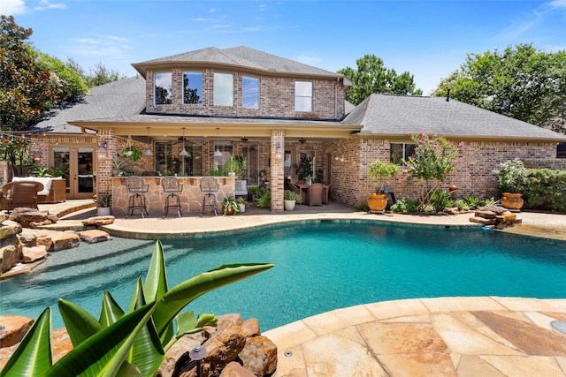 12902 Tamarack Bend Ln, Humble, TX 77346 - swimming pool with a patio and a ceiling fan