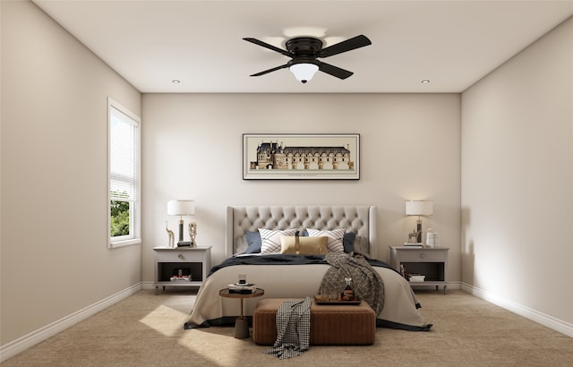 8832 Curry Rd, Houston, TX 77093 - carpeted bedroom with baseboards and a ceiling fan