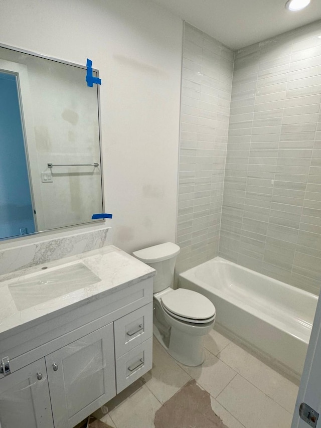 1609 Park St, Houston, TX 77019 - bathroom featuring vanity, tile patterned floors, and shower / bathtub combination