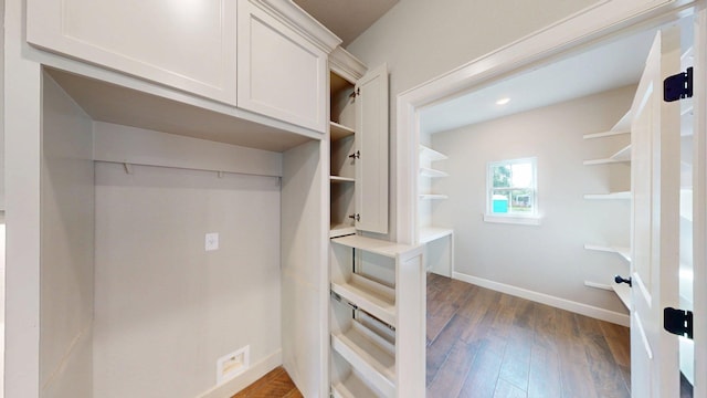 58 Lantana Ct, Lake Jackson, TX 77566 - spacious closet featuring dark wood-style floors