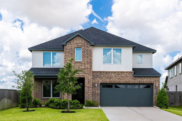 29423 Red Rocks Park Dr, Katy, TX 77494 - traditional home featuring a shingled roof, an attached garage, driveway, and brick siding