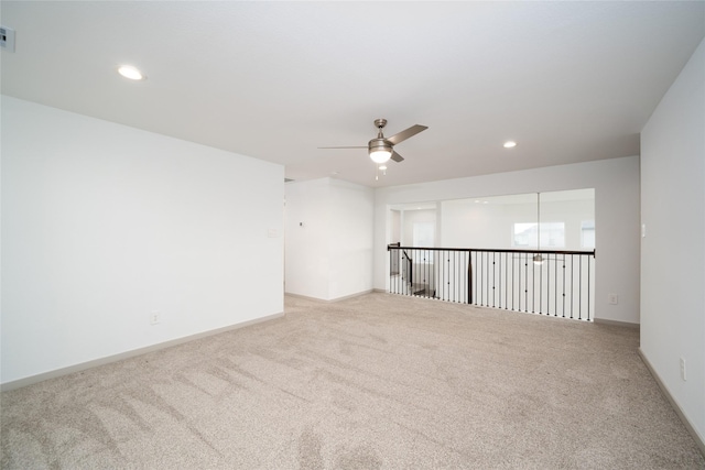 29423 Red Rocks Park Dr, Katy, TX 77494 - carpeted empty room with ceiling fan and recessed lighting