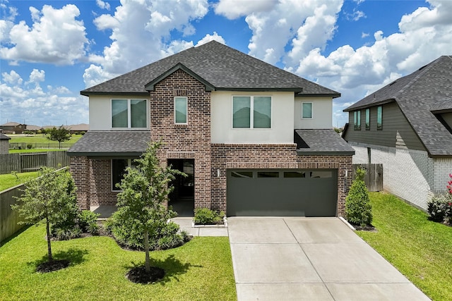 29423 Red Rocks Park Dr, Katy, TX 77494 - traditional-style home with a shingled roof, stucco siding, and brick siding