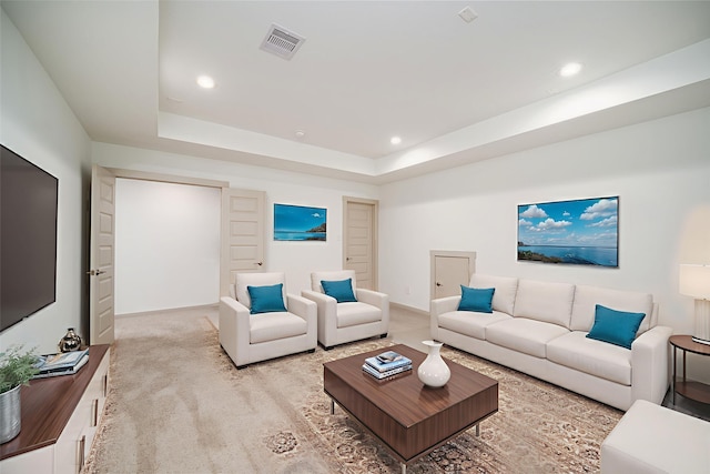 29423 Red Rocks Park Dr, Katy, TX 77494 - carpeted living area featuring recessed lighting and a raised ceiling