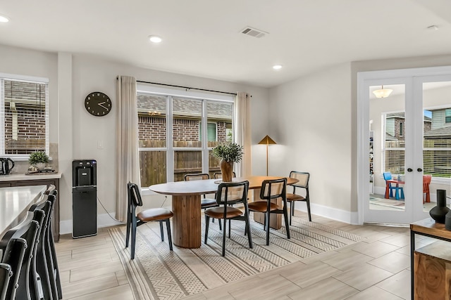 32927 Franklin Brooks Dr, Brookshire, TX 77423 - dining room featuring french doors, recessed lighting, and wood finish floors