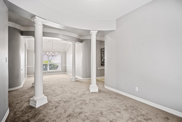 16115 Woodbend Trail Dr, Houston, TX 77070 - below grade area with carpet and a chandelier