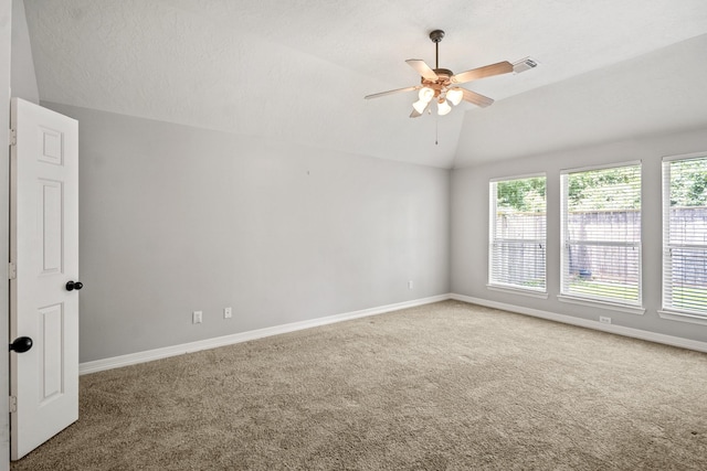 16115 Woodbend Trail Dr, Houston, TX 77070 - unfurnished room with carpet, a ceiling fan, and lofted ceiling