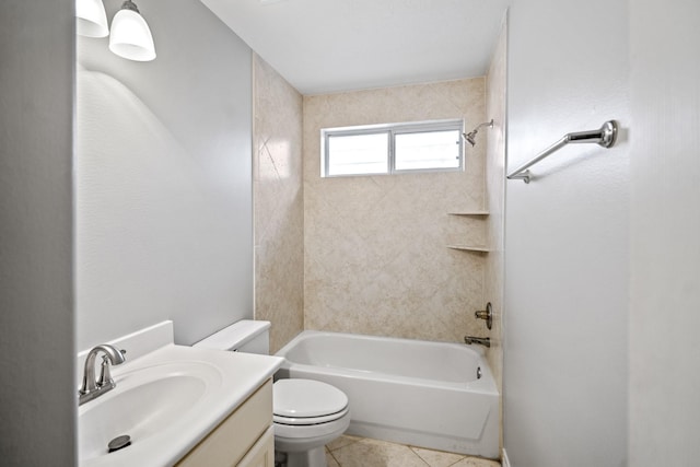 16115 Woodbend Trail Dr, Houston, TX 77070 - bathroom featuring shower / washtub combination, vanity, and tile patterned flooring
