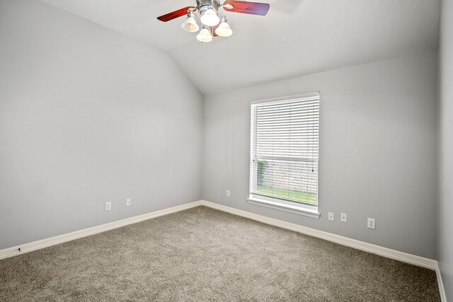 16115 Woodbend Trail Dr, Houston, TX 77070 - spare room featuring ceiling fan, carpet flooring, and lofted ceiling