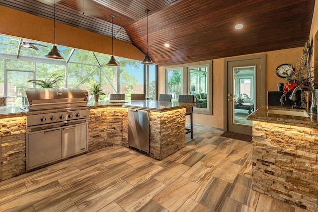 116 Cardinal St, Lake Jackson, TX 77566 - view of patio / terrace with area for grilling and a lanai