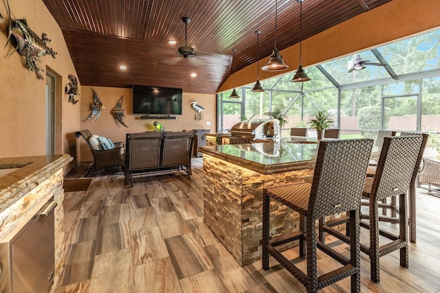 116 Cardinal St, Lake Jackson, TX 77566 - view of patio / terrace featuring exterior kitchen and glass enclosure