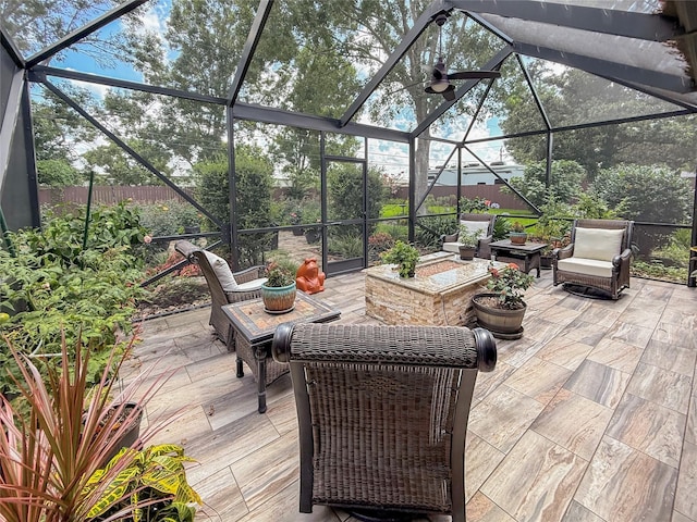 116 Cardinal St, Lake Jackson, TX 77566 - fenced backyard featuring glass enclosure and a patio