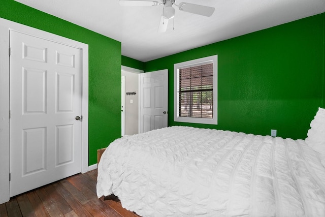 2540 Howell Rd, Corrigan, TX 75939 - bedroom with dark wood-type flooring and ceiling fan