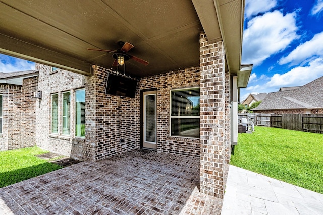 10318 Easterly Ln, Cypress, TX 77433 - view of patio / terrace with ceiling fan