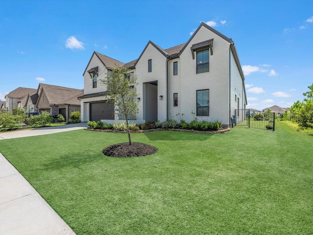 11319 Flying Admiral Dr, Cypress, TX 77433 - view of front facade with driveway, an attached garage, and brick siding