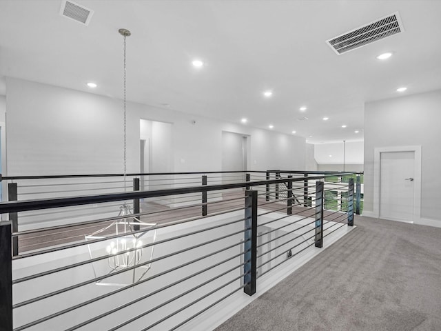 11319 Flying Admiral Dr, Cypress, TX 77433 - hallway with recessed lighting and carpet