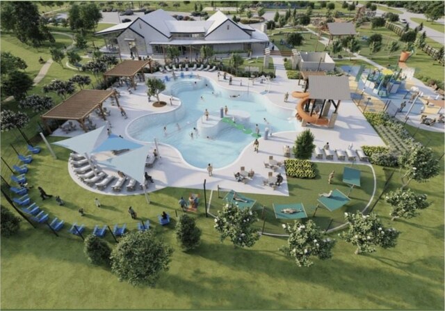719 Blue Sky Pl, Beasley, TX 77417 - aerial view of a pool area