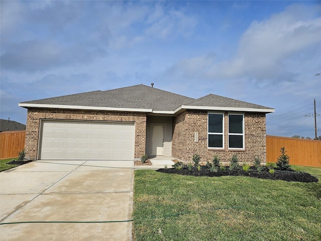 719 Blue Sky Pl, Beasley, TX 77417 - view of front facade featuring driveway, a garage, brick siding, and roof with shingles