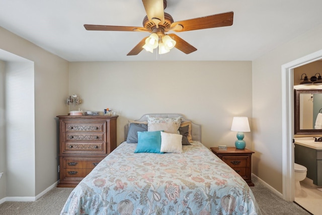6355 Del Monte Dr Unit 64, Houston, TX 77057 - bedroom featuring carpet, a ceiling fan, and ensuite bathroom