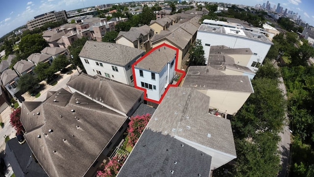 5223 Eigel St, Houston, TX 77007 - aerial view of residential area featuring property boundaries highlighted