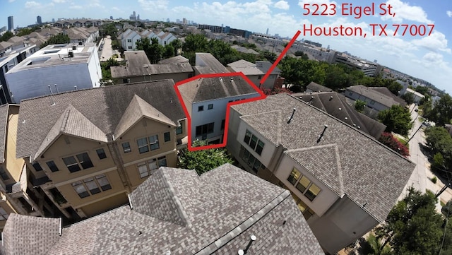5223 Eigel St, Houston, TX 77007 - aerial view of residential area featuring property boundaries highlighted