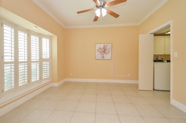 14707 Barryknoll Ln Unit 168, Houston, TX 77079 - empty room with ornamental molding, plenty of natural light, ceiling fan, and light tile patterned floors