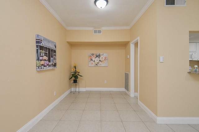 14707 Barryknoll Ln Unit 168, Houston, TX 77079 - hallway featuring crown molding and tile patterned flooring