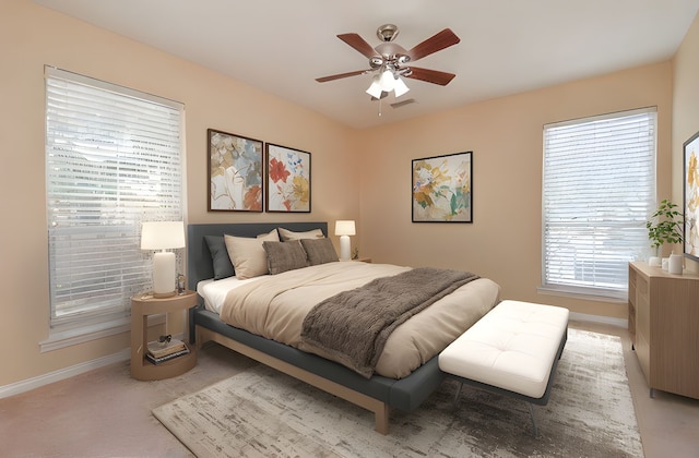 14707 Barryknoll Ln Unit 168, Houston, TX 77079 - bedroom with carpet and ceiling fan
