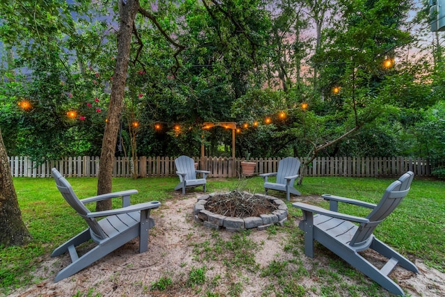 24111 Norchester Way, Spring, TX 77389 - view of yard featuring an outdoor fire pit