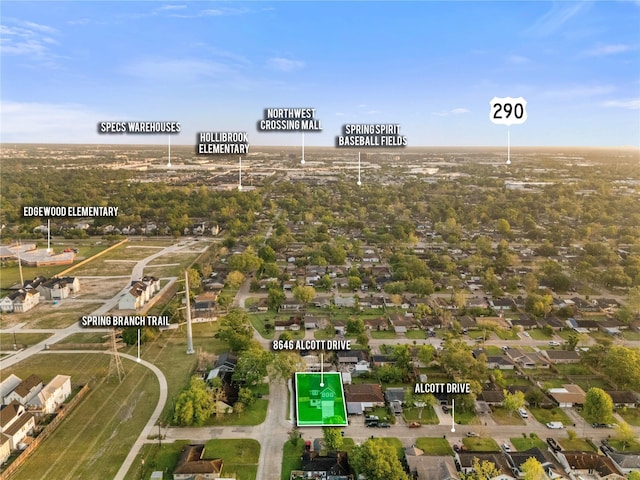 8646 Alcott Dr, Houston, TX 77080 - bird's eye view