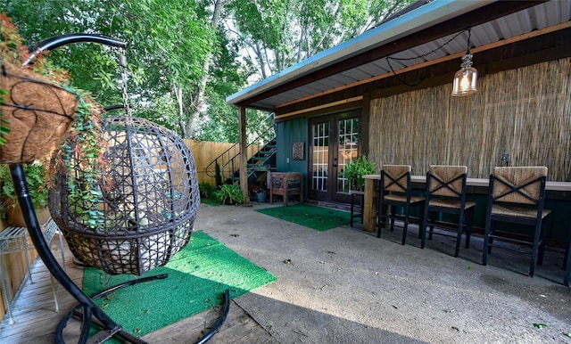 507 W Fawn St, Caldwell, TX 77836 - view of patio featuring french doors
