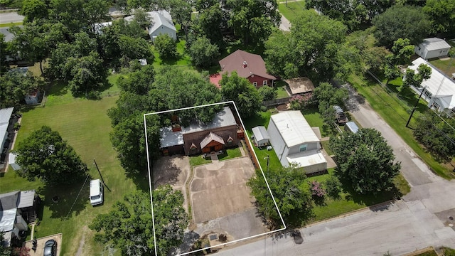 507 W Fawn St, Caldwell, TX 77836 - aerial view of residential area with property boundaries highlighted