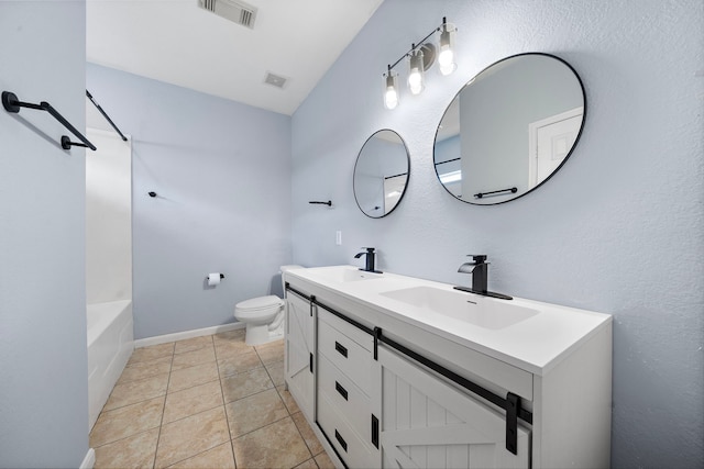 6306 Channelbrook Ln, Spring, TX 77379 - full bath featuring double vanity, tile patterned flooring, and bathing tub / shower combination