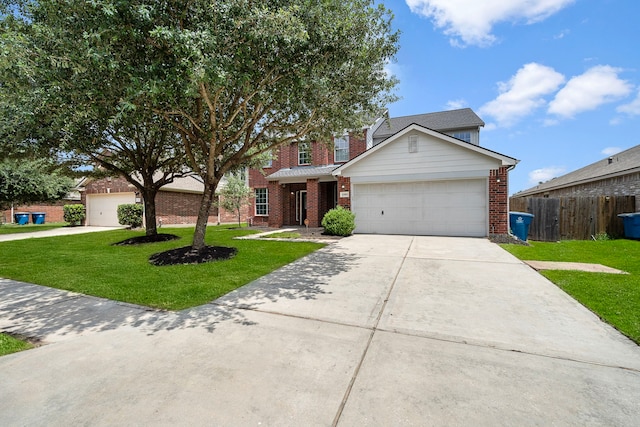 6306 Channelbrook Ln, Spring, TX 77379 - traditional-style home with brick siding, driveway, and an attached garage