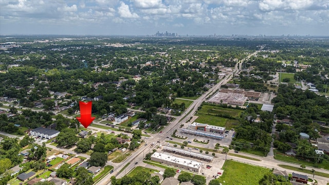 1028 N Victory Dr, Houston, TX 77088 - aerial overview of property's location with nearby urban area