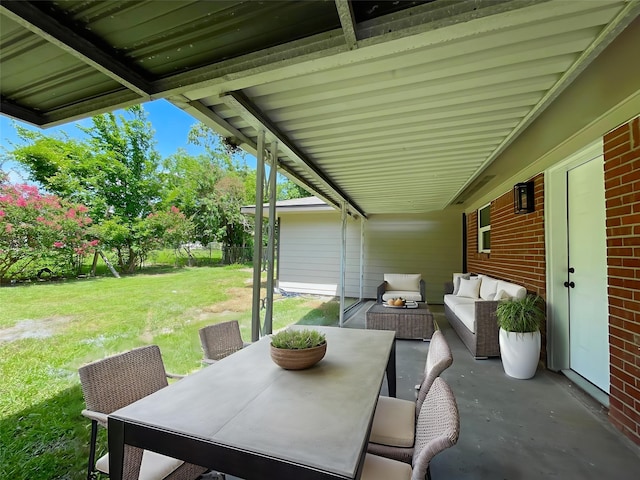 5039 Briscoe St, Houston, TX 77033 - view of patio with an outdoor hangout area and outdoor dining area