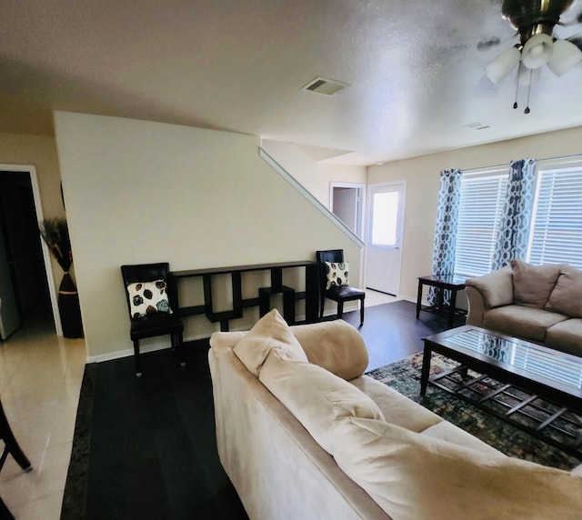 3154 Thicket Path Way, Katy, TX 77493 - living area with a ceiling fan and baseboards