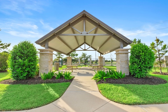 3506 Lake Bella Megan Dr, Katy, TX 77493 - view of community with a gazebo and a lawn