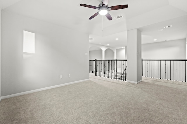 3506 Lake Bella Megan Dr, Katy, TX 77493 - carpeted spare room featuring ceiling fan and recessed lighting