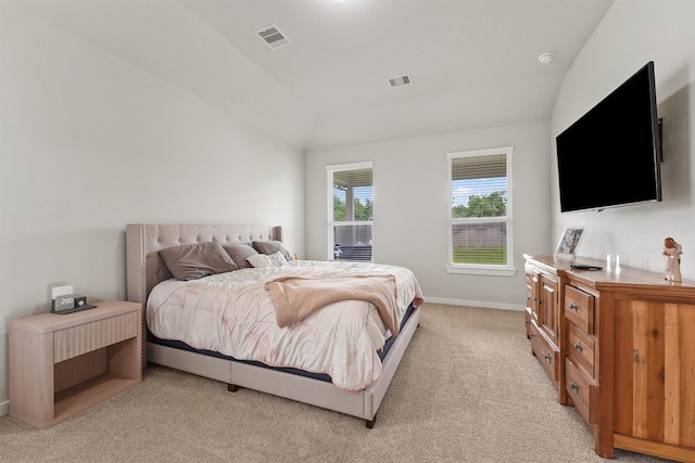 2231 Bright Sunrise Trl, Fresno, TX 77545 - bedroom featuring light colored carpet and lofted ceiling