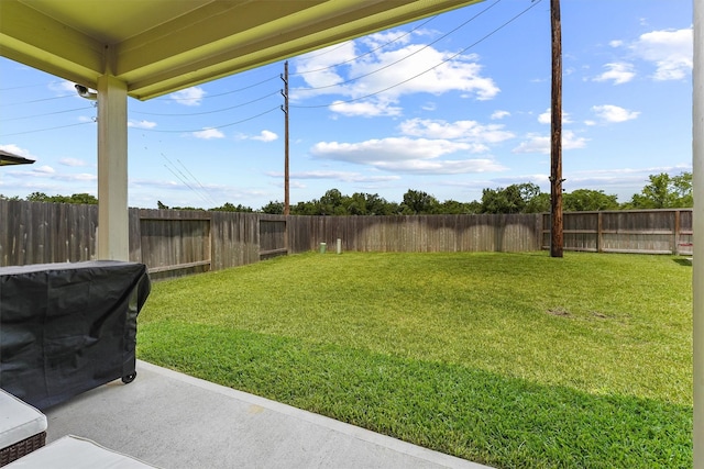2231 Bright Sunrise Trl, Fresno, TX 77545 - fenced backyard featuring a patio