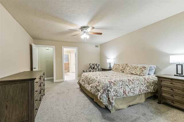 3914 Cherry Forest Dr, Houston, TX 77088 - bedroom featuring light colored carpet, a ceiling fan, and ensuite bathroom