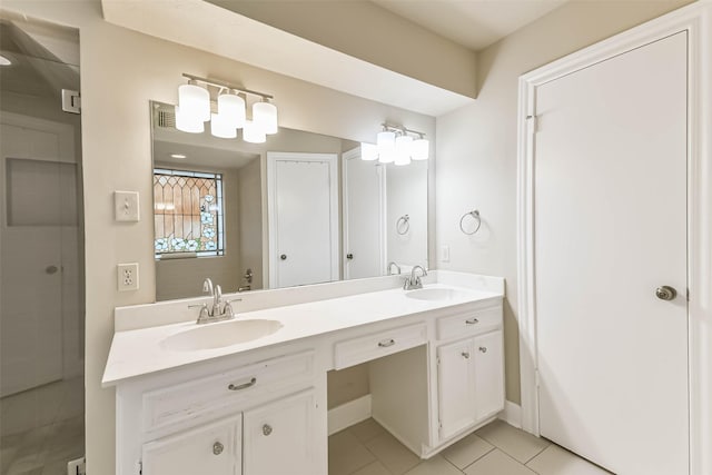 3914 Cherry Forest Dr, Houston, TX 77088 - full bathroom with double vanity and tile patterned flooring