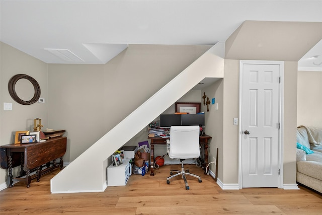 3663 Nasa Pkwy Unit 301, Seabrook, TX 77586 - office area with wood finished floors and baseboards