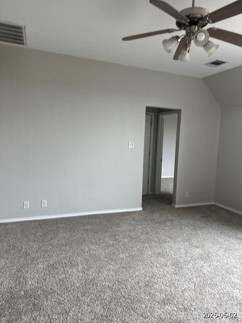 1715 Palmer Vw, San Antonio, TX 78260 - empty room with carpet flooring, ceiling fan, and lofted ceiling