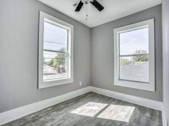 810-812 Maltby St Unit 6, Houston, TX 77011 - empty room with plenty of natural light, wood finished floors, and ceiling fan