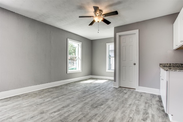 810-812 Maltby St Unit 6, Houston, TX 77011 - unfurnished living room with light wood finished floors and a ceiling fan