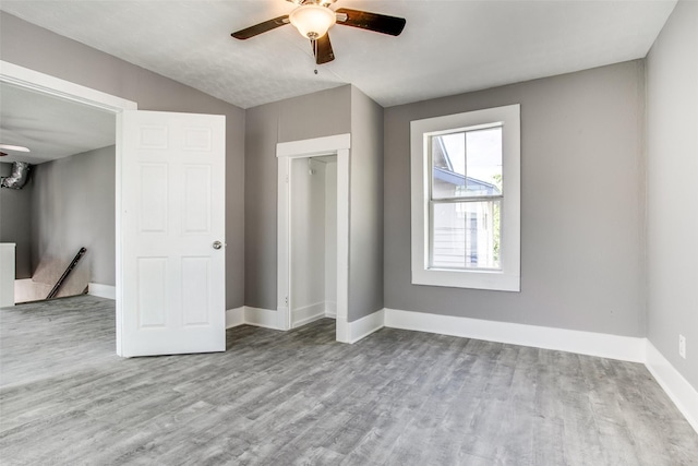 810-812 Maltby St Unit 6, Houston, TX 77011 - unfurnished bedroom with wood finished floors and ceiling fan