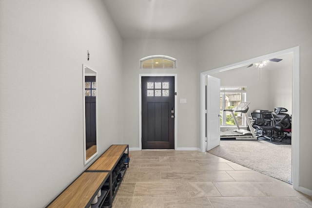 5442 Atwood Canyon Ct, Richmond, TX 77407 - entrance foyer with ceiling fan and baseboards