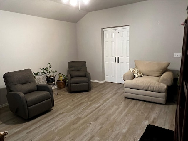 278 Cumberland Forest Dr, Magnolia, TX 77354 - living area with wood finished floors, lofted ceiling, and ceiling fan